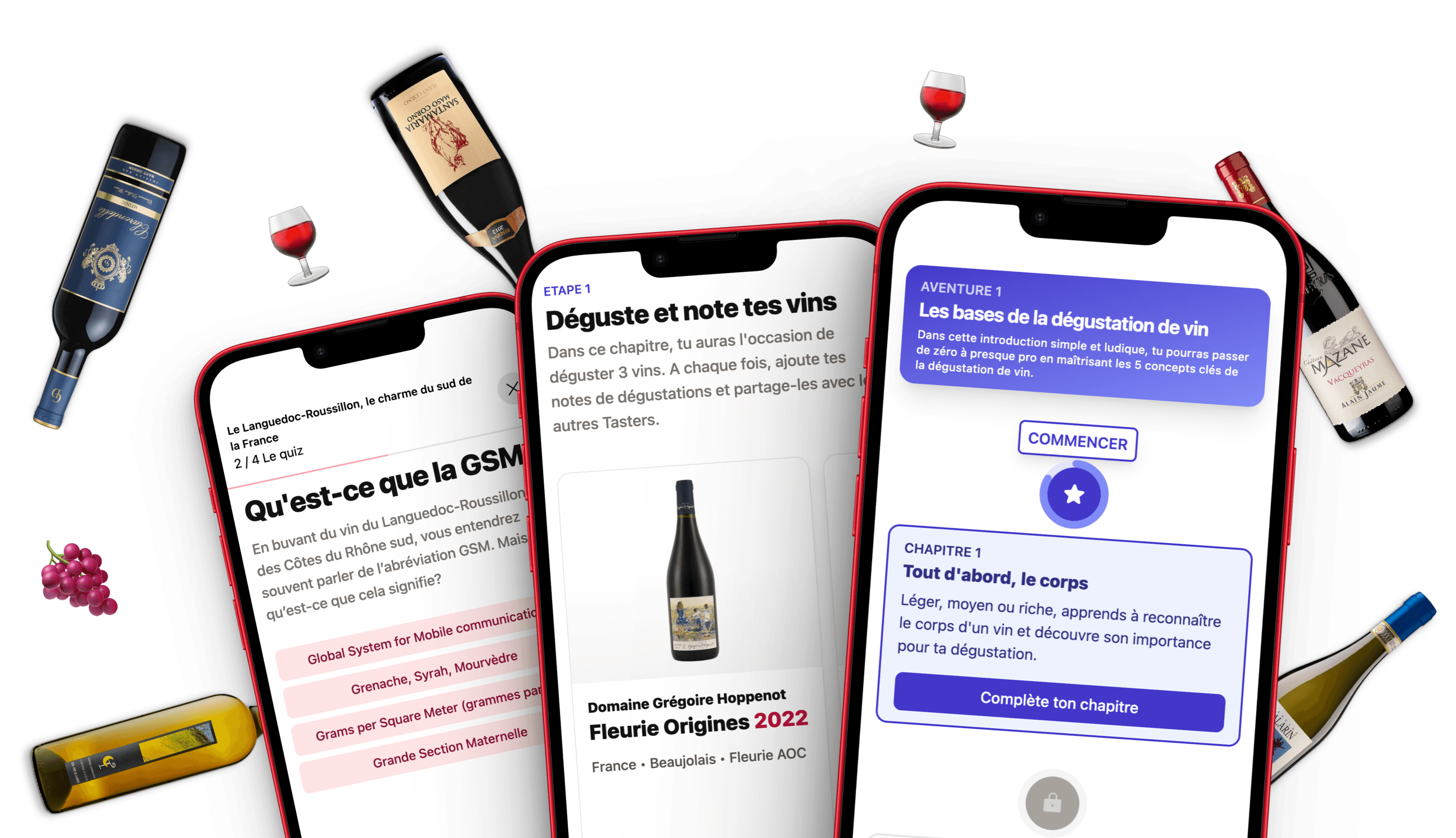 Illustration des écrans de Tasters Explorer